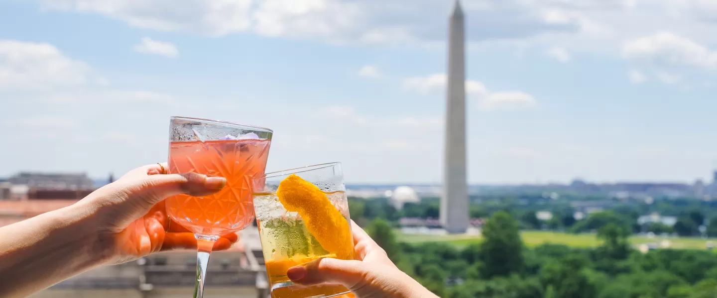 The VUE drinks cheersing